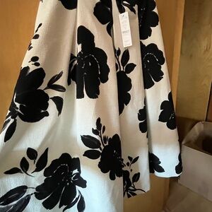 Floral Black and White Skirt